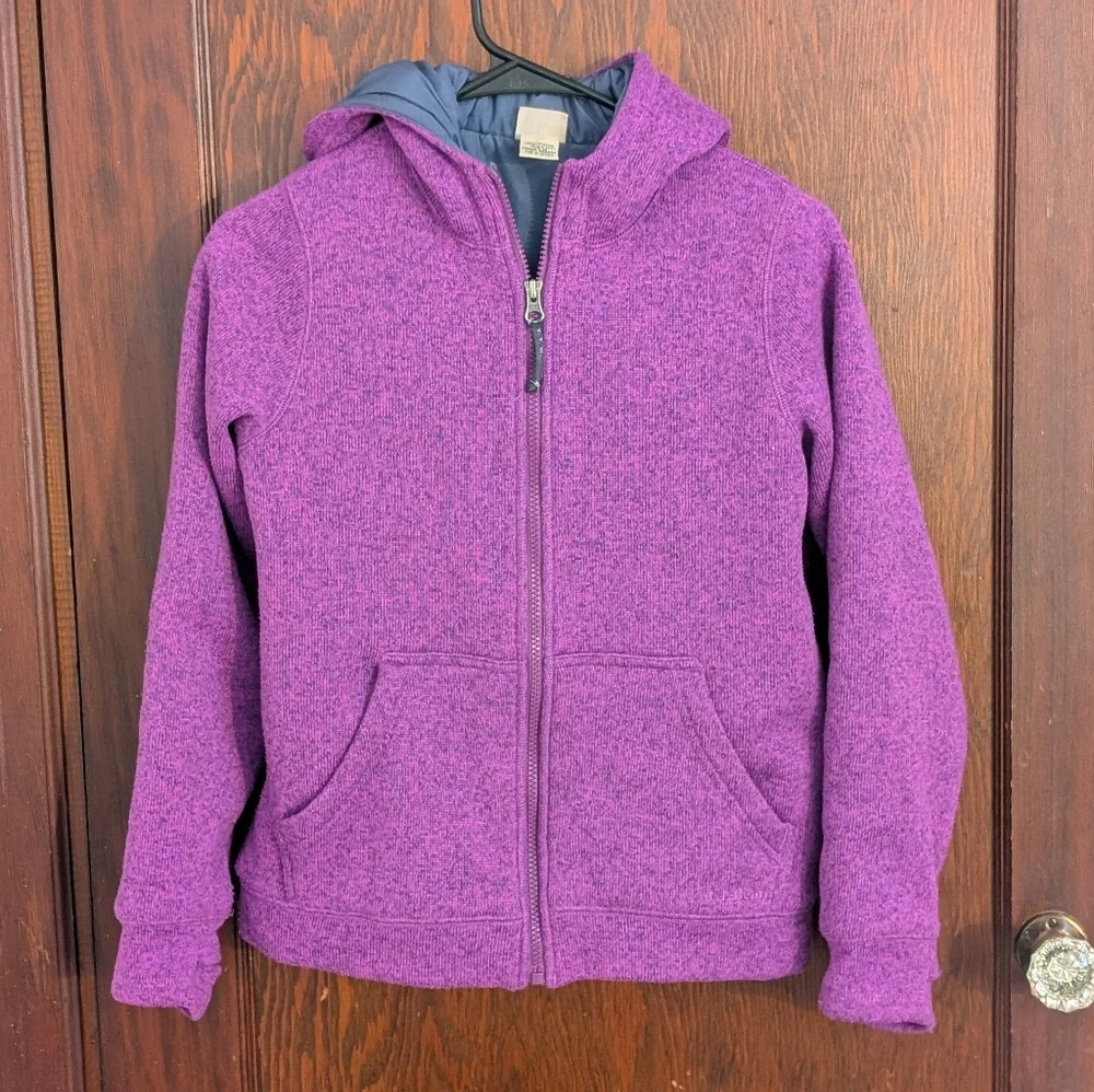 L.L Bean Purple Thick Hoodie Jacket Full Zip Size Girl's Medium (10/12)
